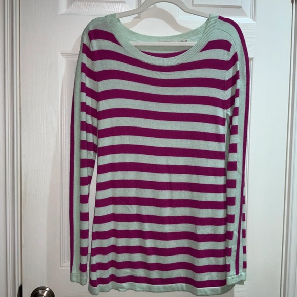 Soft Surroundings Sierra Striped Cashmere Blend Sweater Size XS Lagenlook - Picture 2 of 6